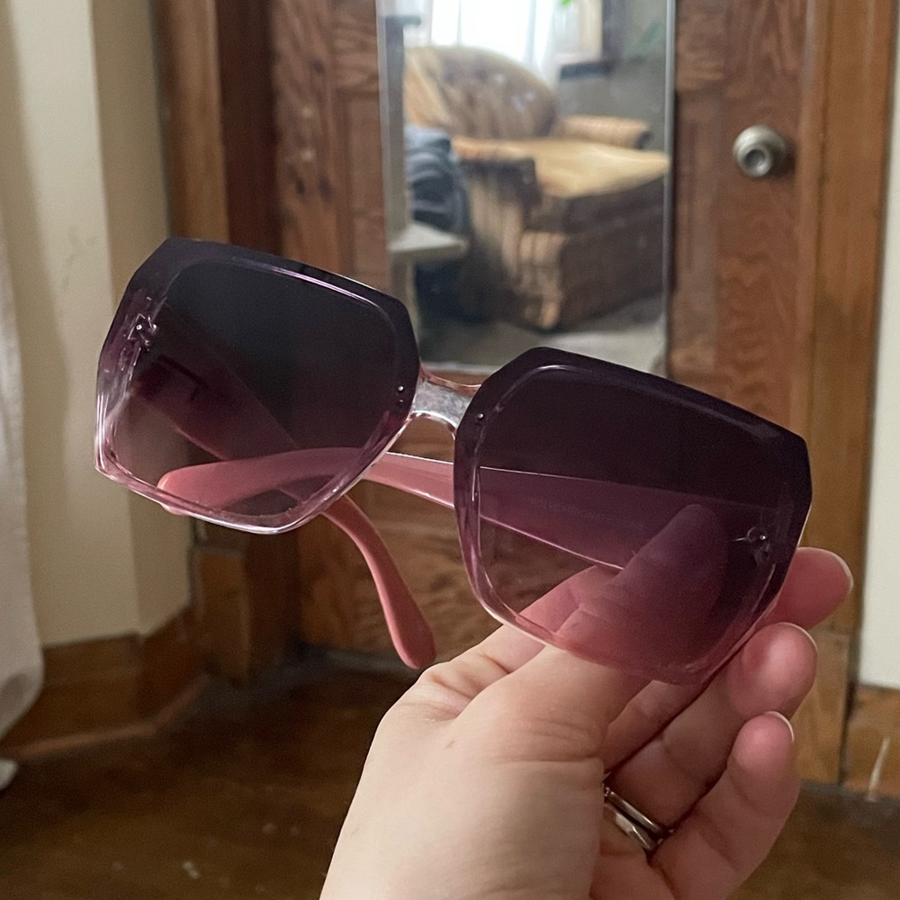 Pink and purple large square sunglasses